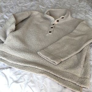 Aerie oversized fit Sherpa 5 button pullover